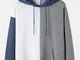 Felpe con coulisse allentate con tracolla a spalla larga patchwork da uomo con tasca a mar...