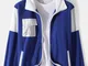 Cardigan da uomo vestibilità rilassata con risvolto frontale con zip patchwork a contrasto