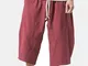 Uomo Casual Pantaloncini Sciolti al Polpaccio Estivi in Cotone-Lino Traspirabile in Colore...
