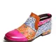 SOCOFY Bohemian Clouds Modello Scarpe piatte comode con cerniera in pelle con cuciture a f...