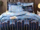 2 / 3Pcs Set biancheria da letto geometrica Set copripiumino dorato blu Copripiumino in po...