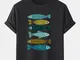Mens Opposite Fishes Modello T-shirt 100% cotone a manica corta