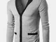Uomo Cardigan a Maglia Semplice Autunnale Invernale a Monopetto a Contrasto di Colore