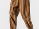 Jogger da uomo a vita media elasticizzata allentata con stampa a righe in cotone 100% Pant...