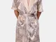 Pigiama in finta seta dal design patchwork Set accappatoio e pantaloncini da bagno colorbl...