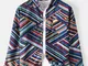 Camicie a maniche lunghe regolari da uomo in cotone multicolore con stampa chevron