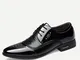 Uomo Classic Scarpe eleganti formali casual da lavoro nere con lacci