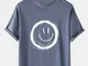 T-shirt con stampa di cartoni animati da uomo con sorriso divertente