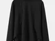 Felpa da uomo in cotone tinta unita alta Collo Patchwork Daily Fit High Low Hem
