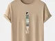 T-shirt leggera da uomo in cotone tinta unita 100% cotone con stampa gelato del fumetto