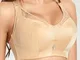 Reggiseno minimizer leggermente foderato in mesh incrociato a copertura totale leopardata...
