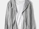 Cardigan con cappuccio manica lunga casual casual con scialle in cotone tinta unita