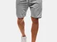 Uomo Gym Ginocchio in cotone traspirante con coulisse tinta unita Lunghezza Pantaloncini d...