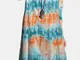 Camicetta casual da donna con colletto alla coreana a maniche lunghe con stampa tie-dyed
