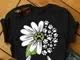 T-shirt a manica corta con stampa floreale a margherita