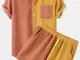 Mens Colorblock Patchwork Corduroy Progettato Due Pezzi Abiti
