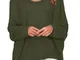 Camicetta casual asimmetrica tinta unita Plus per donna Size