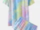 Pigiama donna tie dye set due pezzi manica corta o-collo softies estate pigiameria