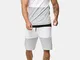 Set casual da allenamento traspirante elastico da uomo in due pezzi