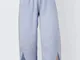 Orlo diviso in vita elastica casual a righe Plus Taglia Pantaloni
