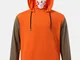 Felpe con cappuccio da uomo in cotone colorblock patchwork con stampa teschio alto Collo