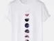T-shirt casual a maniche corte stampate eclissi lunare da uomo Colorful 100% cotone