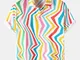 Camicie da uomo a maniche corte leggere a righe irregolari Colorful