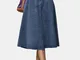 Gonna casual in denim tinta unita a vita alta Plus con tasche
