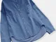 Tinta unita Collo Denim irregolare Plus Taglia Camicia