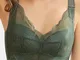 Reggiseno con chiusura posteriore traspirante senza fili in pizzo di colore puro da donna
