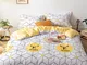 3/4 Pz Cube Geometrico Modello Set biancheria da letto in cotone aloe con lato AB Tessuti...