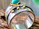 Regalo di gioielli con anello da donna vintage in argento 925 placcato turchese