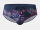 Costume da bagno da uomo sexy Slip a vita bassa con coulisse a vita bassa con stampa fogli...