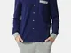 Set di indumenti da notte a due pezzi blu scuro con cappuccio, maniche lunghe e pantaloni...