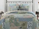 Set di cuscini copriletto patchwork floreale shabby chic 3 pezzi 100% cotone reversibile U...