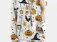 Maglietta asimmetrica con scollo a manica lunga stampata di Halloween per donna