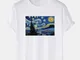 T-shirt a manica corta da uomo 100% cotone dipinto a mano Van Gogh Sky Olio