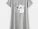 Camicia da notte da donna a maniche corte con stampa di orsi in pigiama carino per l'estat...