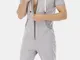 Pigiama casual con cappuccio da uomo a maniche corte patchwork