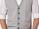 Uomo Casual Gilet Invernale di Lana a Maglia in Jacquard a Monopetto con Collo V Maglione...