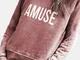 T-shirt da donna con scollo a manica lunga stampata con lettere