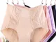 6XL Plus Mutandine a vita alta senza cuciture in pizzo di cotone