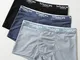 Uomo 3 pezzi tinta unita comodi slip boxer traspiranti in rete Nylon