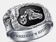Punk intagliato Eagle Beak Wings Stars Stripes Ring Motorcycle Modello Men Ring Jewelry