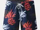 Pantaloncini casual da uomo Hawaii Hawaii con stampa foglie corte