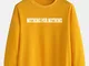 Felpe pullover da uomo in cotone con stampa di slogan in cotone tinta unita Collo