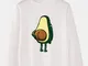 Felpe da salotto larghe con orlo elastico semplice con stampa avocado da uomo