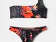 Donne One Costumi da bagno bikini con perizoma con stampa floreale a spalla all over