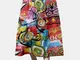 Vita elastica con stampa graffiti Plus Gonna vintage taglia