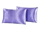 2 pezzi / set Soft Federa per cuscino in raso di seta Biancheria da letto Federa in tinta...